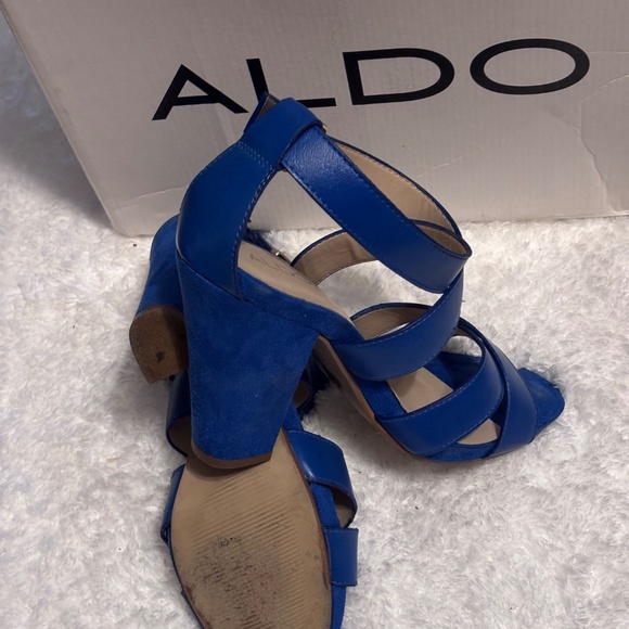 Aldo STROMQUIST-8  strappy sandals open toe buckle straps blue Sz 7 - Picture 3 of 5